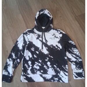 Hollister Hoodie Womens Size Sm Black & White Galaxy Tie Dye Pullover w/ Pockets